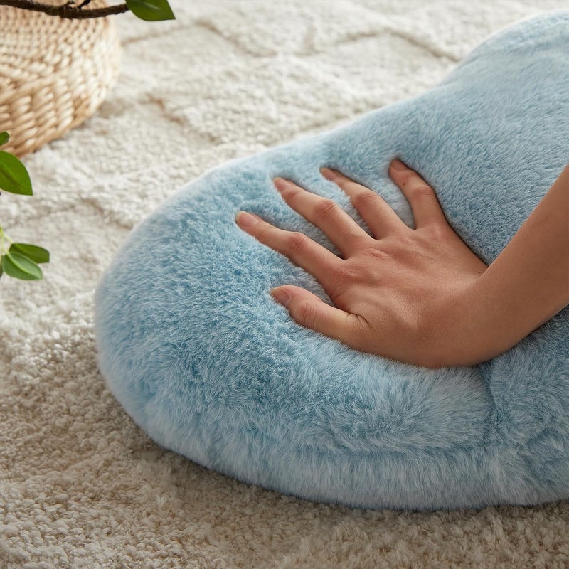 EastTree Heart Pillows, Light Blue Heart Shaped Pillows, Ultra Soft Extra-Large Fluffy Pillows, Love Throw Pillows Gifts, Women Girls Living Room Decor 15x18 Inch - Image 3